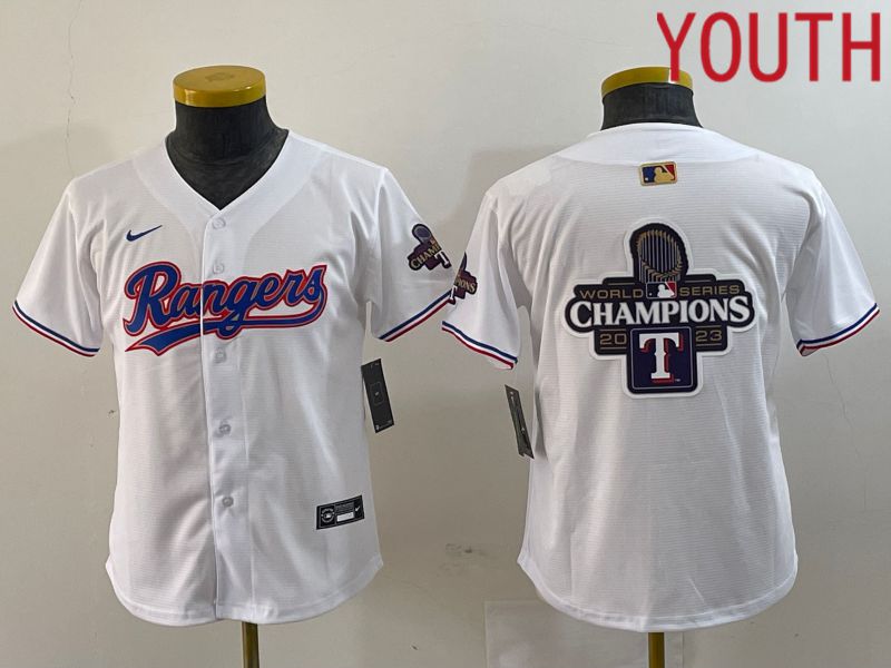 Youth Texas Rangers Blank White Champion Game Nike 2024 MLB Jersey style 3->youth mlb jersey->Youth Jersey